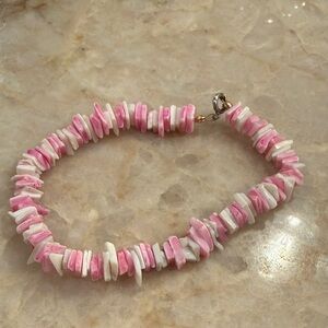 Pink and White Shell Bracelet